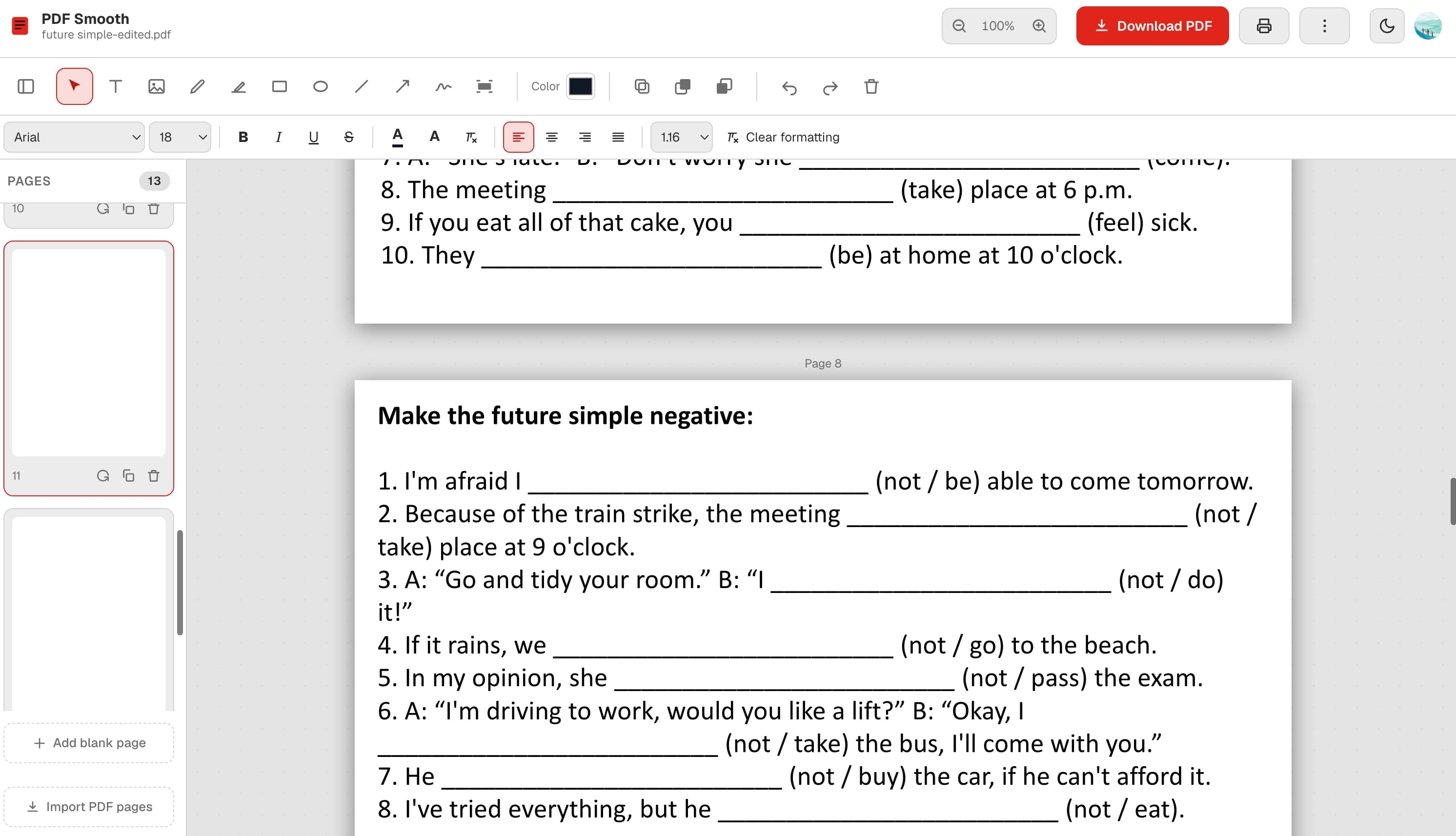 PDF Smooth — in-browser PDF editor on desktop and mobile — desktop