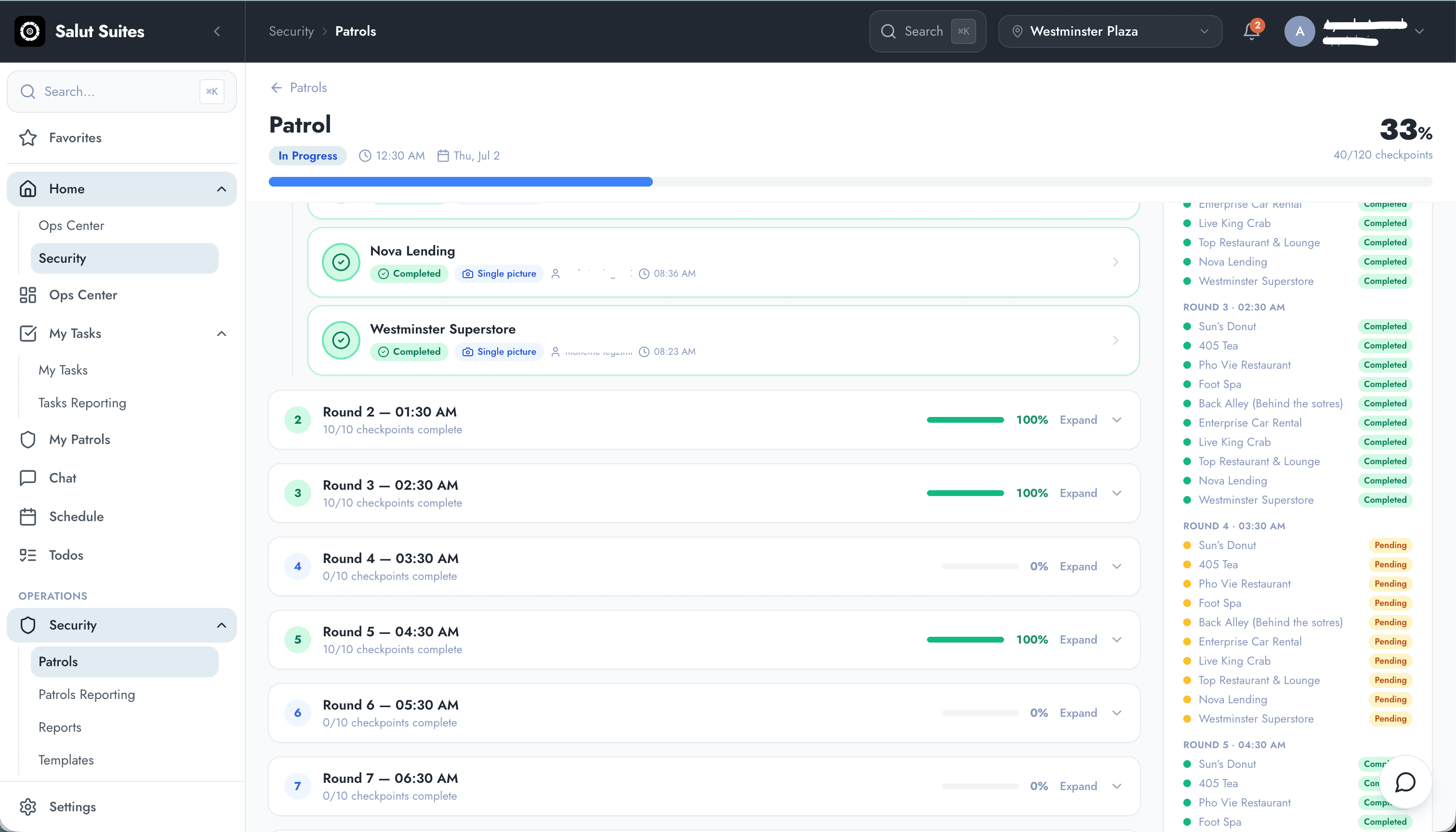 Security & Patrol — interface screenshot